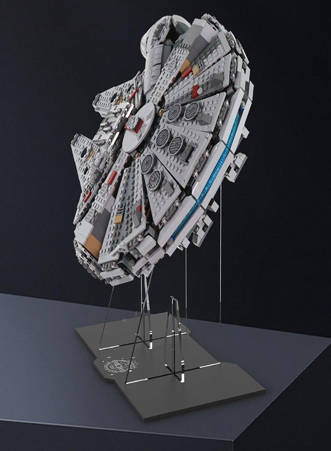 NAOCARD Display Stand for Lego Millennium Falcon 75105 Star Wars Building Set, Acrylic Display Holder, Vertical Display Bracket for Lego 75105 - Image 5